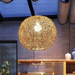 Đèn thả mây tre đan nghệ thuật hình quả cầu MCT