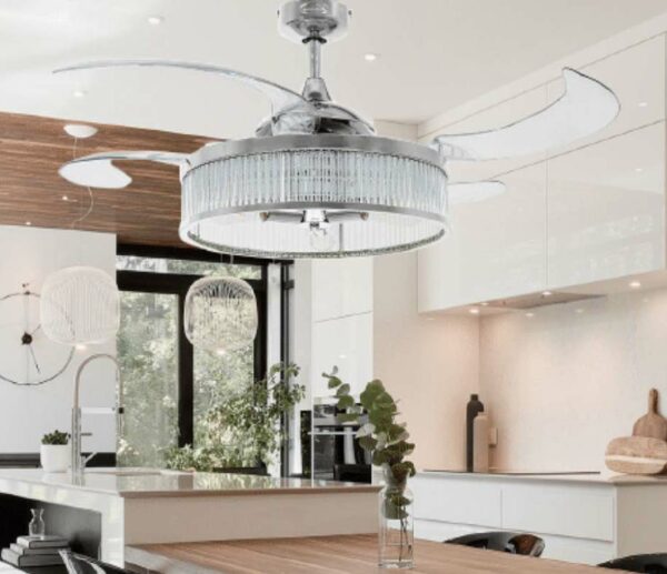 Quạt trần đèn trang trí cánh xếp sang trọng Fanaway Corbelle