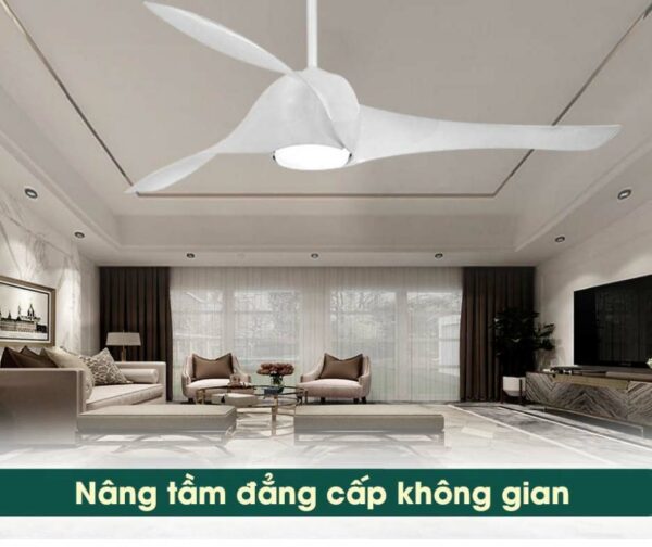 Quạt trần đèn cánh uốn lượn hiện đại Artemis WH