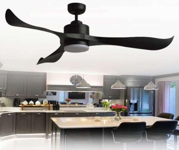 Quạt trần đèn trang trí cánh uốn lượn LuxAire Curve