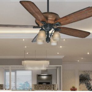 Quạt trần đèn trang trí cánh gỗ kiểu dáng cổ điển Casablanca Heathridge