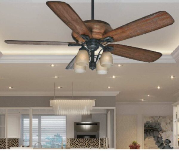 Quạt trần đèn trang trí cánh gỗ kiểu dáng cổ điển Casablanca Heathridge
