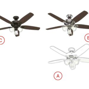 Quạt trần đèn kiểu dáng tân cổ điển Hunter Builder Plus