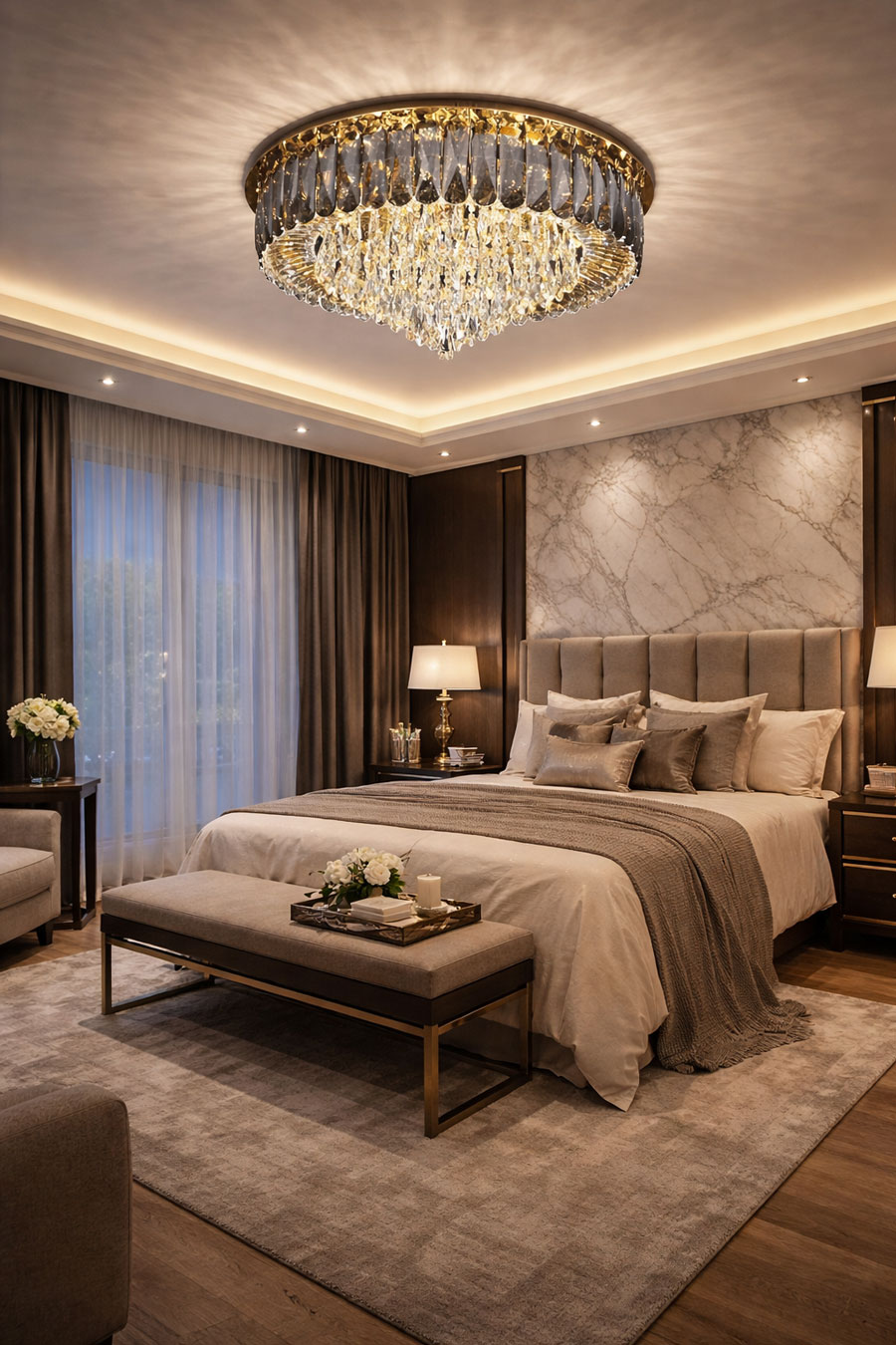 Đèn ốp trần pha lê cao cấp trang trí phòng khách OTPL8137T1000 - Ảnh 4