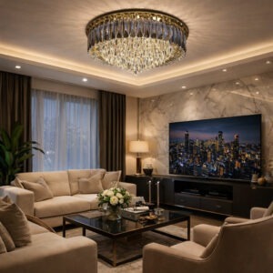 Đèn ốp trần pha lê cao cấp trang trí phòng khách OTPL8137T1000