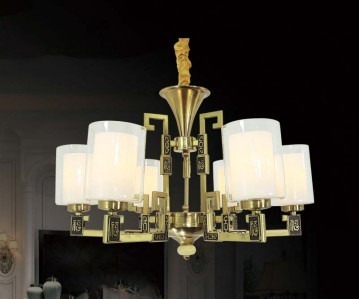 Đèn chùm  chao thủy tinh decor nhà hàng, khách sạn 8247/6