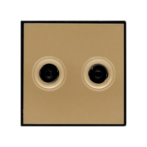 Hạt hai ổ cắm Tivi, nhôm chống xước DoBo - A90V-020