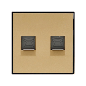 Hạt hai ổ cắm điện thoại, nhôm chống xước DoBo - A90V-023