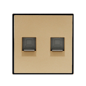 Hạt hai ổ cắm mạng, nhôm chống xước DoBo - A90V-024