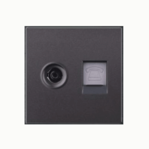 Hạt ổ cắm Tivi + ổ cắm điện thoại, DoBo - A90-026