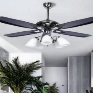 Quạt trần đèn thuỷ tinh trang trí tân cổ điển sang trọng QT-703