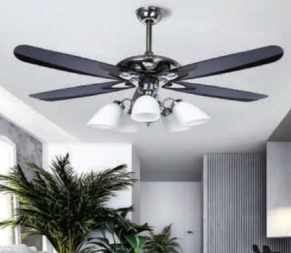 Quạt trần đèn thuỷ tinh trang trí tân cổ điển sang trọng QT-703