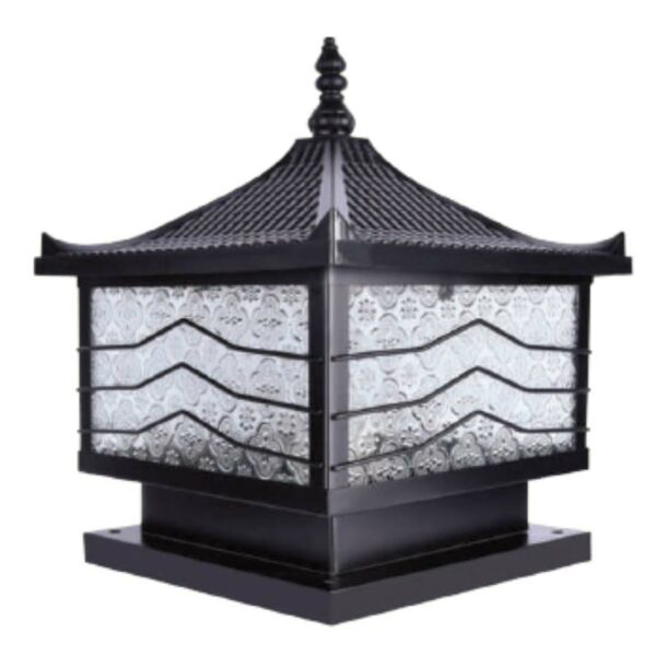 Đèn trụ cổng thân đen mái cong tân cổ điển CT-6043