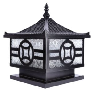 Đèn trụ cổng thân đen mái cong tân cổ điển CT-6269