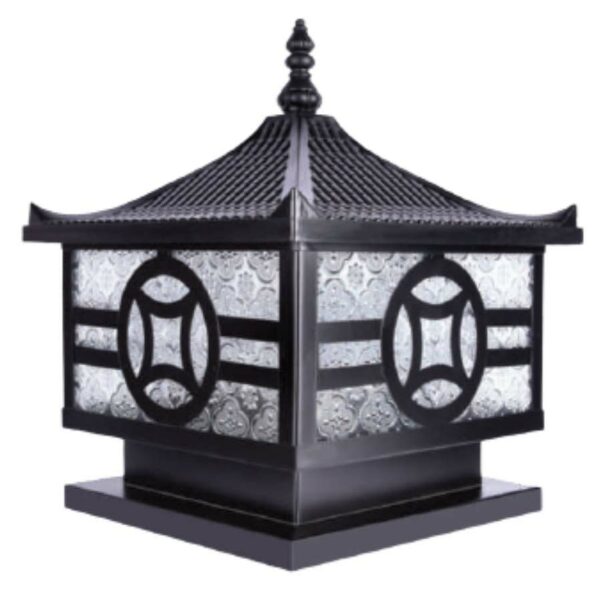 Đèn trụ cổng thân đen mái cong tân cổ điển CT-6269