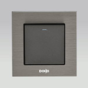 Bộ công tắc đơn đa chiều 16A, nhôm vân xước màu xám DoBo A90X-88803