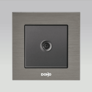 Bộ ổ cắm Tivi, nhôm vân xước màu xám DoBo A90X-88019