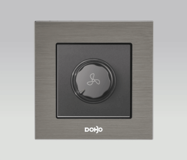 Bộ chiết áp quạt, nhôm vân xước màu xám DoBo A90X-88029