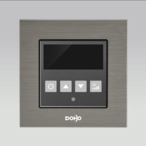 Bộ công tắc điều khiển nhiệt độ, nhôm vân xước màu xám DoBo A90X-88039