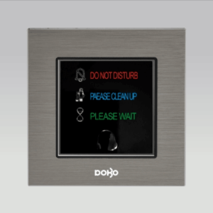 Bộ nút nhấn chuông và hiển thị "Dọn phòng - Không làm phiền ", nhôm vân xước màu xám DoBo A90X-88041