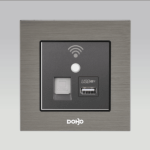 Bộ mạng + Wifi + USB, nhôm vân xước màu xám DoBo A90X-88043