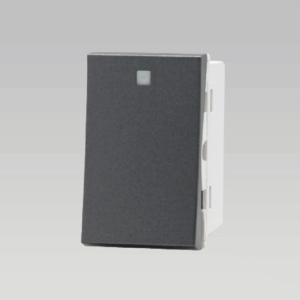 Hạt công tắc cỡ S một chiều, nhựa PC chống cháy màu xám DoBo - A66x-88612S