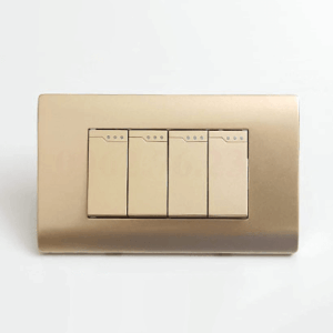 Bộ bốn công tắc đảo chiều 16A, nhựa PC chống cháy màu vàng DoBo - A70-88708