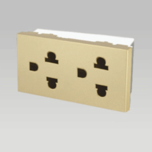 Hạt ổ cắm 6 chấu, nhựa PC chống cháy màu vàng DoBo - A70-88720