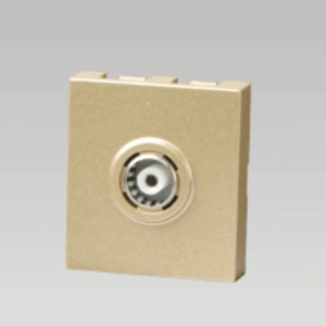 Hạt ổ cắm Tivi, nhựa PC chống cháy màu vàng DoBo - A70-88727