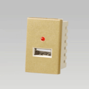 Hạt ổ cắm USB cỡ S 1A, nhựa PC chống cháy màu vàng DoBo - A70-88730S