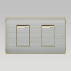 Bộ hai công tắc đảo chiều 16A, Inox 304 xước DoBo - A80-88804