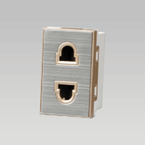 Hạt ổ cắm 2 chấu cỡ S, Inox 304 xước DoBo - A80-88819S