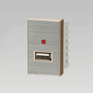 Hạt ổ cắm USB cỡ S 1A, Inox 304 xước DoBo - A80-88830S