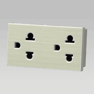 Hạt ổ cắm 6 chấu, nhôm vân xước màu vàng nhạt DoBo A60-88620