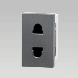 Hạt ổ cắm 2 chấu cỡ S, nhôm vân xước DoBo - A66-88619S