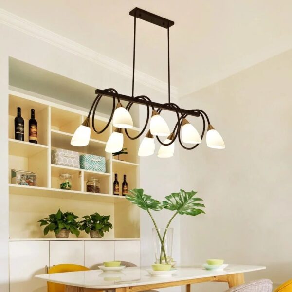 Đèn chùm thả ngang chao thuỷ tinh hiện đại độc đáo TTK11N8