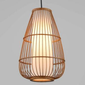 Đèn thả tăm tre đan lồng vải hiện đại VRG-92104