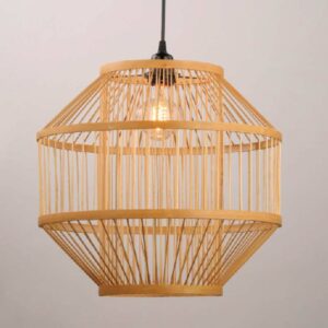Đèn thả tăm tre trụ vát trang trí quán cafe VR 9156