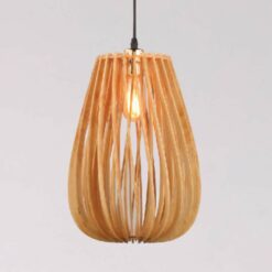 Đèn thả gỗ đan chéo uốn lượn độc đáo trang trí nhà hàng VN 9521