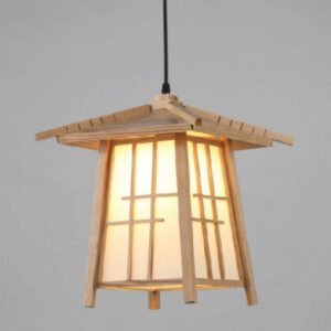 Đèn thả gỗ hình ngôi nhà độc đáo trang trí quán cafe VN 95807