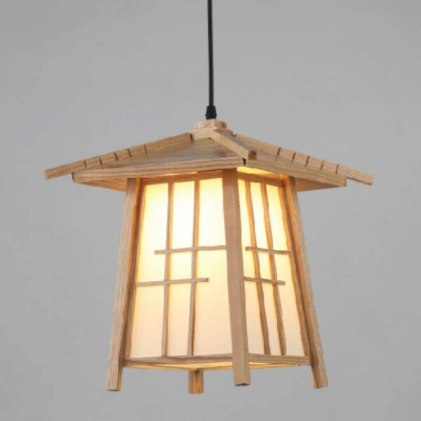 Đèn thả gỗ hình ngôi nhà độc đáo trang trí quán cafe VN 95807