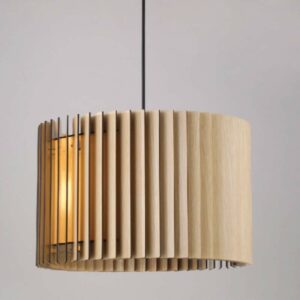 Đèn thả gỗ hình trụ tròn trang trí bàn ăn VN 9680