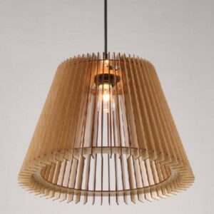 Đèn gỗ thả trần hình nón trang trí bàn ăn VRG989