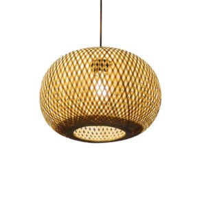 Đèn thả tre đan tròn một lớp hình cầu MT 103