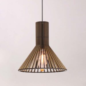 Đèn gỗ thả trần hình nón có cổ trang trí bàn ăn VN L9004