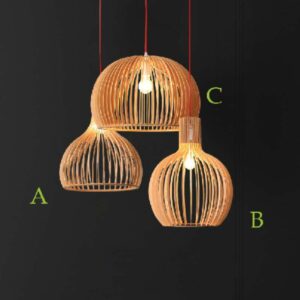 Đèn gỗ thả trần nghệ thuật trang trí nhà hàng TH9901