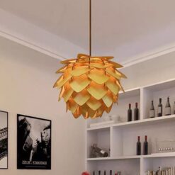 Đèn gỗ thả bàn ăn hình bông hoa tuyệt đẹp DG002