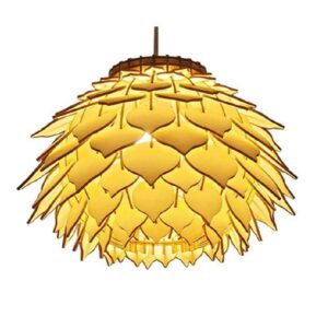 Đèn gỗ thả trần hình bông hoa trang trí bàn ăn DG004