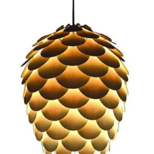 Đèn gỗ thả trần hình quả thông trang trí quán cafe DG007