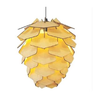 Đèn gỗ thả trần hình bông hoa lớn trang trí nhà hàng, khách sạn DG010